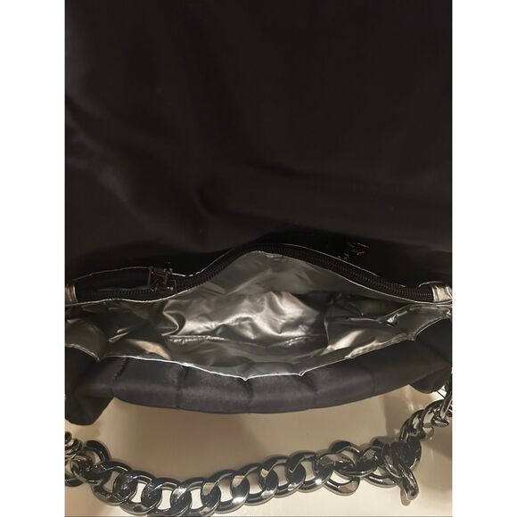 Think Royln The Studded Bar Bag Black Quilted Nylon Puffer Purse Edgy Punk NWT - Picture 6 of 14